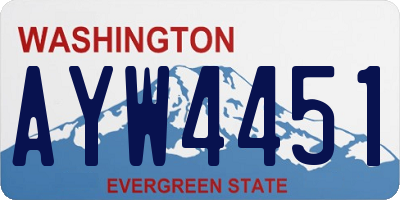 WA license plate AYW4451