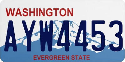 WA license plate AYW4453