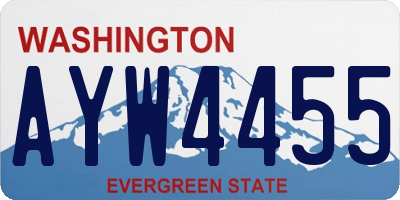 WA license plate AYW4455