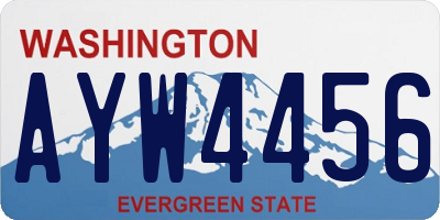 WA license plate AYW4456