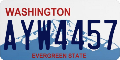 WA license plate AYW4457