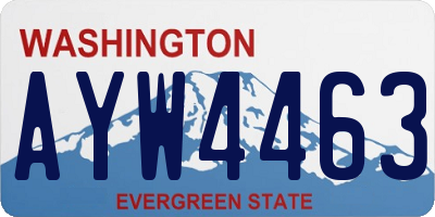 WA license plate AYW4463