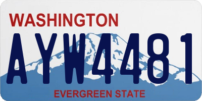 WA license plate AYW4481