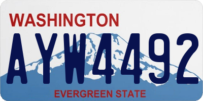 WA license plate AYW4492