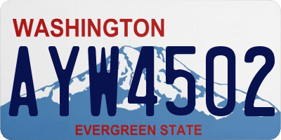 WA license plate AYW4502