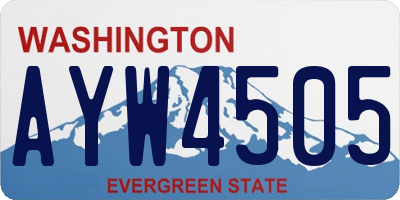 WA license plate AYW4505
