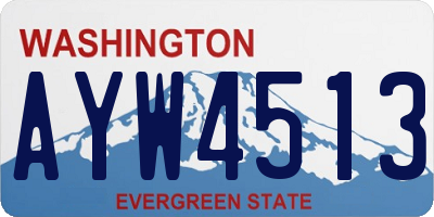 WA license plate AYW4513