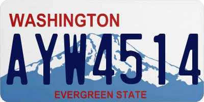 WA license plate AYW4514