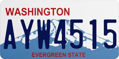 WA license plate AYW4515