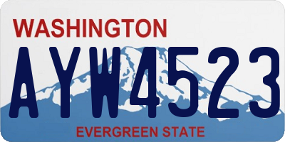 WA license plate AYW4523