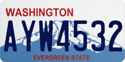 WA license plate AYW4532