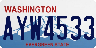 WA license plate AYW4533