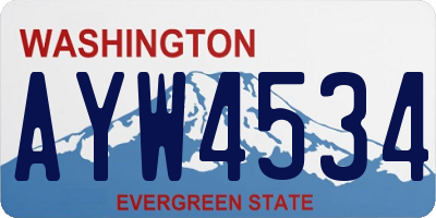 WA license plate AYW4534