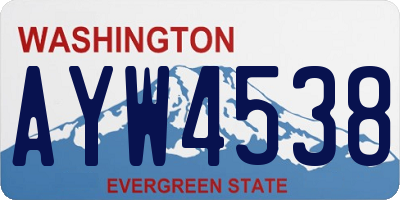 WA license plate AYW4538