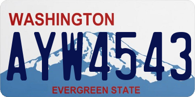 WA license plate AYW4543