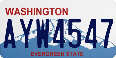 WA license plate AYW4547