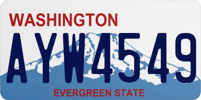 WA license plate AYW4549