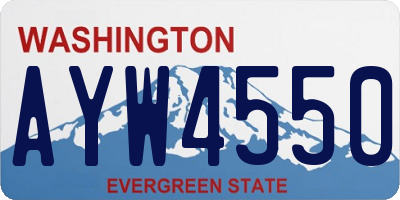 WA license plate AYW4550