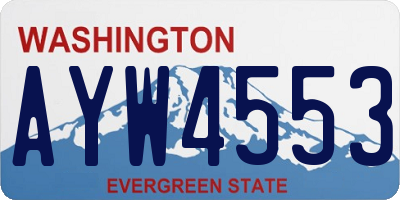 WA license plate AYW4553