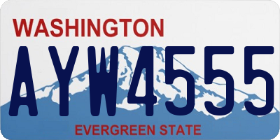 WA license plate AYW4555
