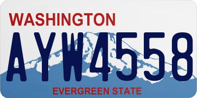WA license plate AYW4558