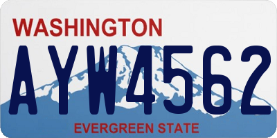 WA license plate AYW4562