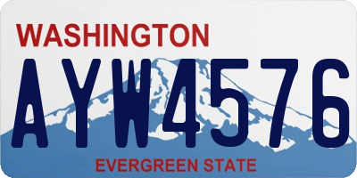 WA license plate AYW4576