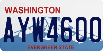 WA license plate AYW4600