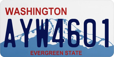 WA license plate AYW4601