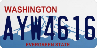 WA license plate AYW4616