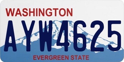 WA license plate AYW4625