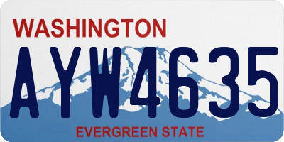 WA license plate AYW4635