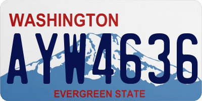 WA license plate AYW4636