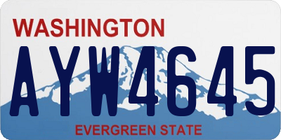 WA license plate AYW4645