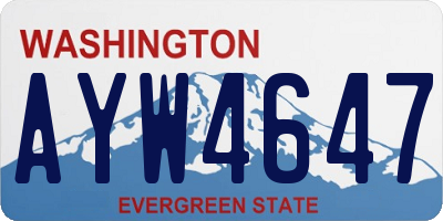 WA license plate AYW4647