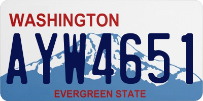 WA license plate AYW4651