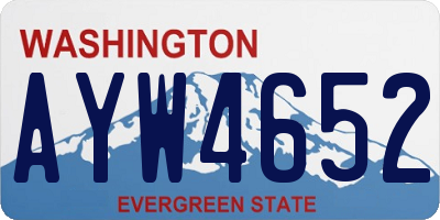 WA license plate AYW4652