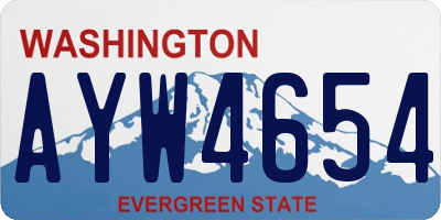 WA license plate AYW4654