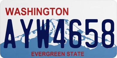 WA license plate AYW4658