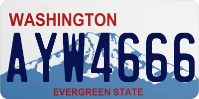 WA license plate AYW4666