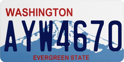 WA license plate AYW4670