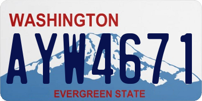WA license plate AYW4671