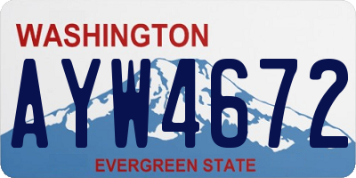 WA license plate AYW4672