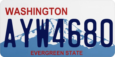 WA license plate AYW4680