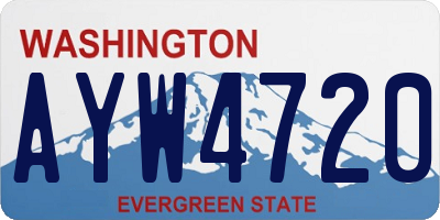 WA license plate AYW4720