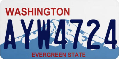 WA license plate AYW4724