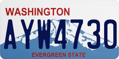 WA license plate AYW4730