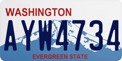 WA license plate AYW4734