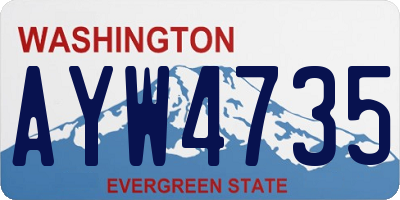 WA license plate AYW4735