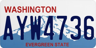 WA license plate AYW4736